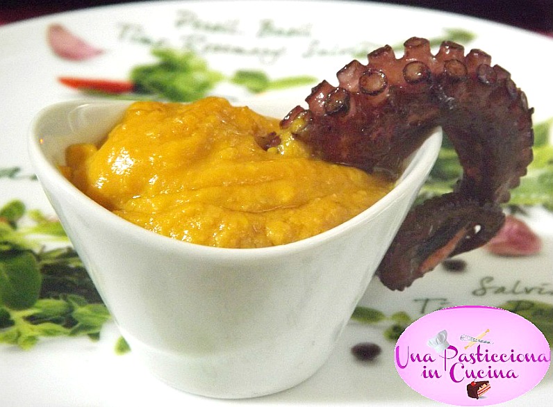 Polpo Grigliato con Crema di Zucca