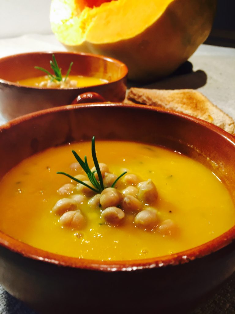 Crema di zucca con ceci e rosmarino Ricette veloci dopo