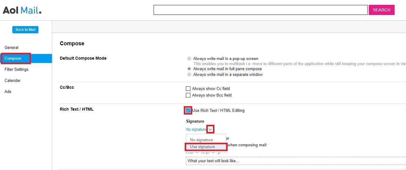 How to Add an Email Signature in AOL Mail Gimmio