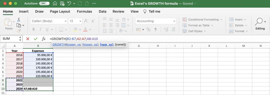 Excel GROWTH Function How To Use and Examples Layer Blog