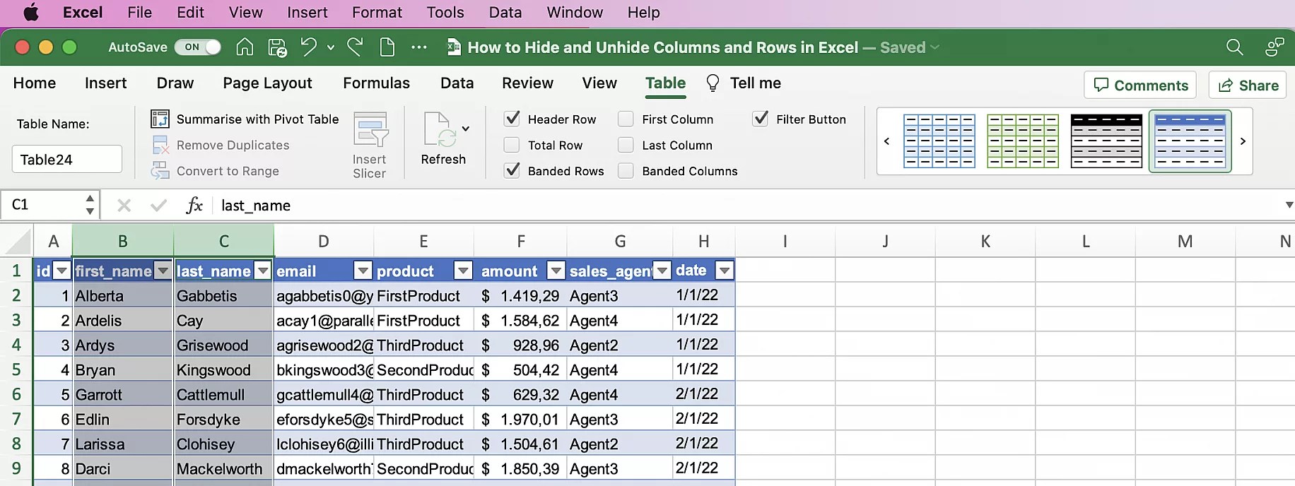 How to Hide and Unhide Columns and Rows in Excel Layer Blog