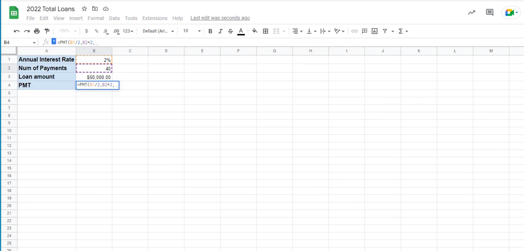 How to Use the PMT Function in Google Sheets Layer Blog