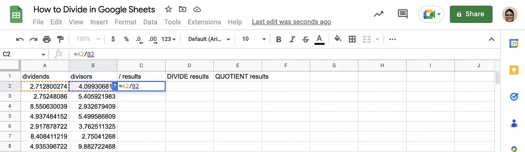 How to Divide in Google Sheets (Easy Guide) Layer Blog