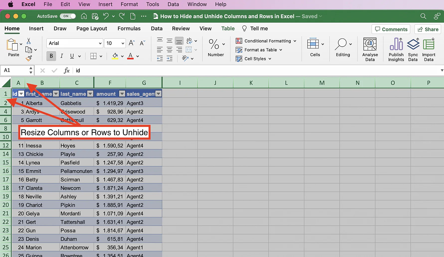 How to Hide and Unhide Columns and Rows in Excel Layer Blog