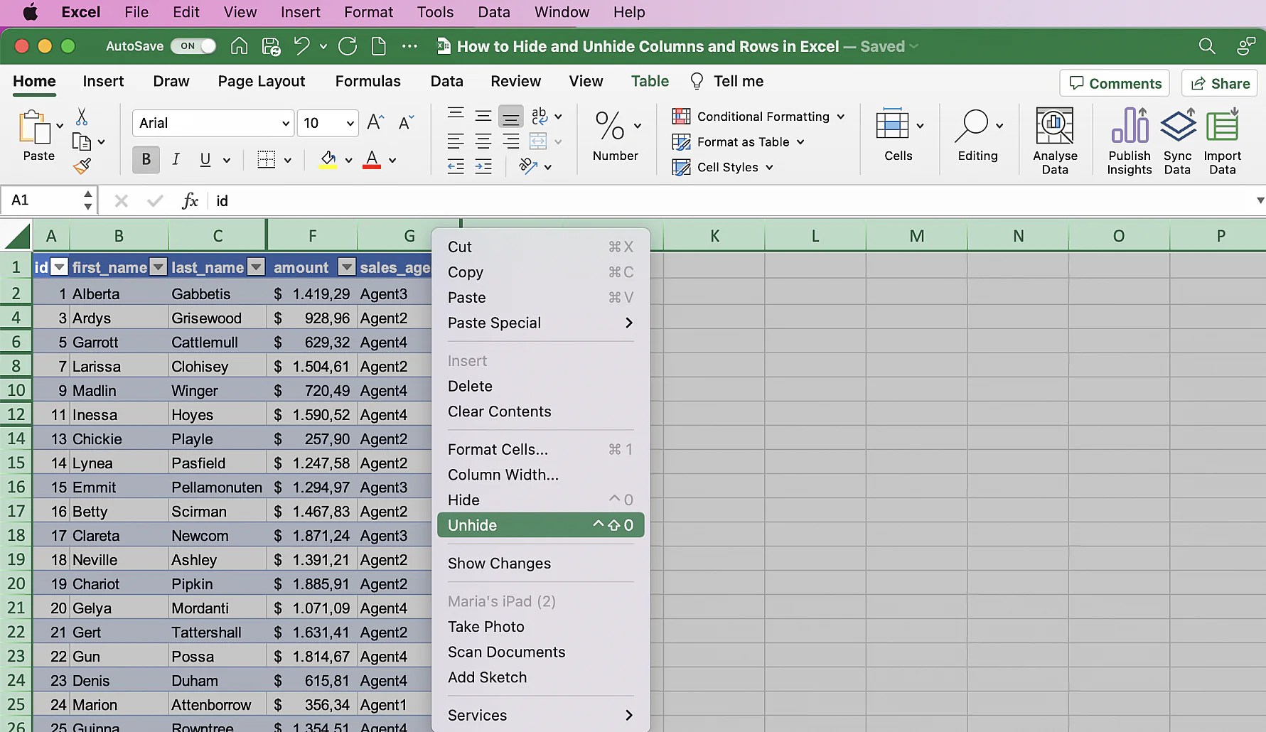 How to Hide and Unhide Columns and Rows in Excel Layer Blog