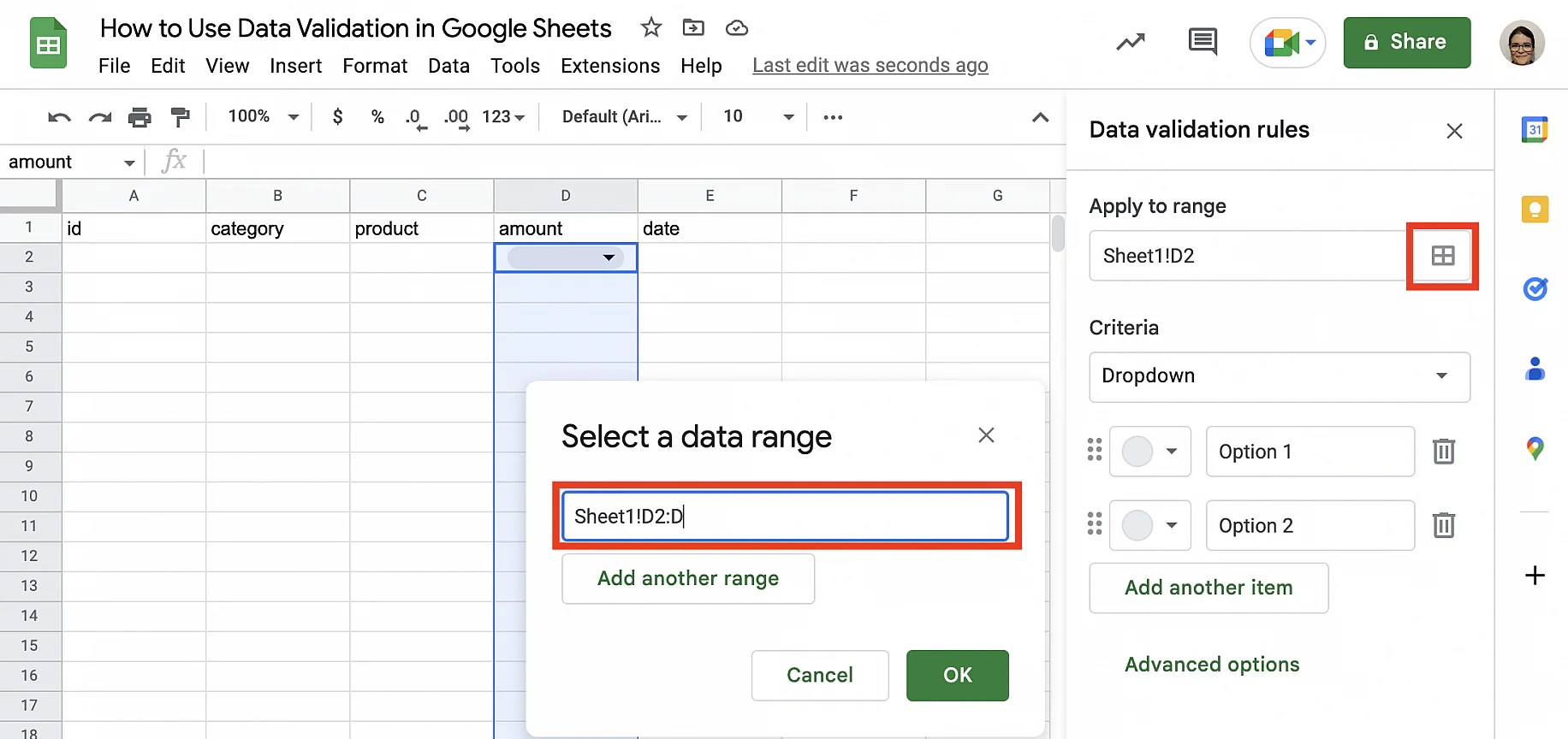 How to Use Data Validation in Google Sheets Layer Blog