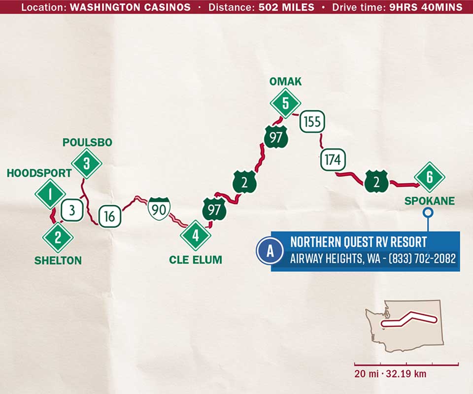 Casino Washington State Map Washington Casinos and Cascades Good Sam Camping Blog