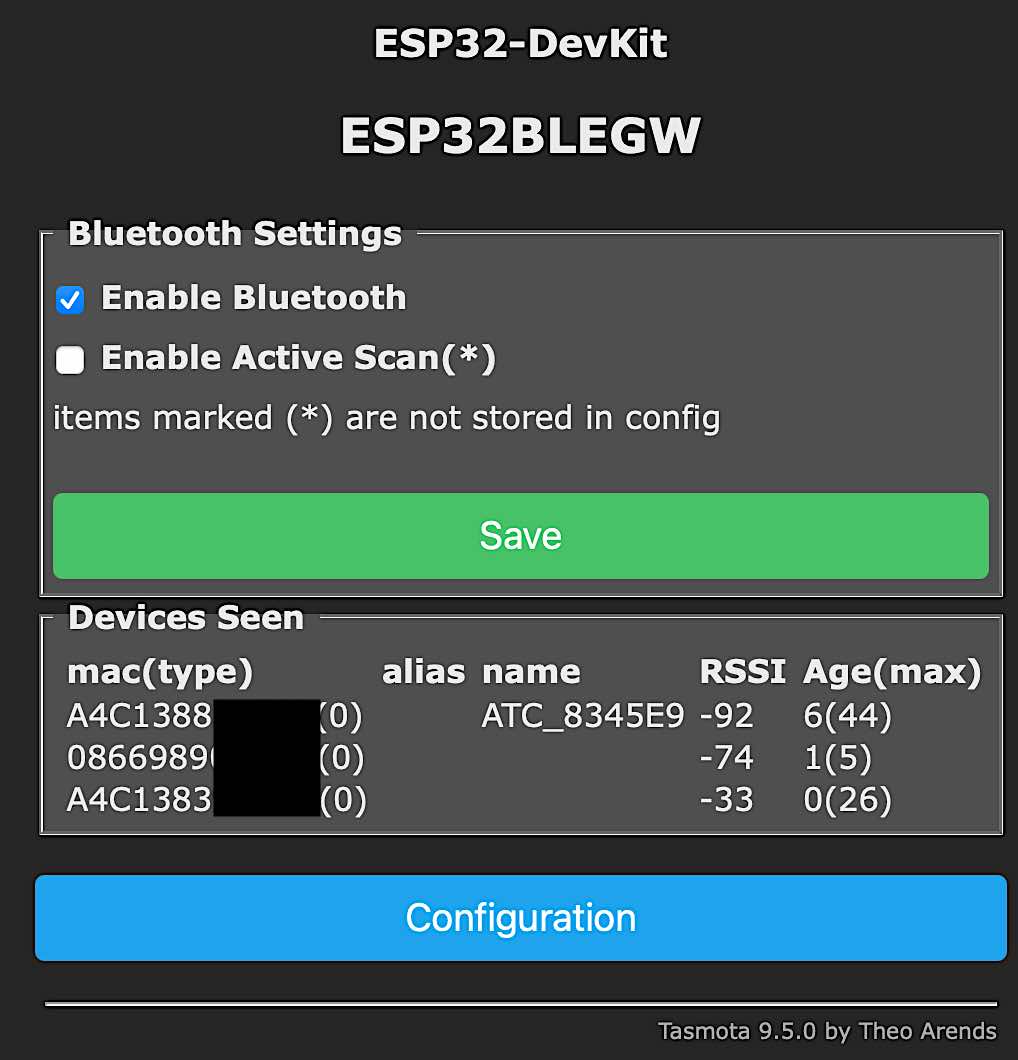 ESP32 as BLE Gateway for Xiaomi Mijia BLE Temperature & Humidity Sensor