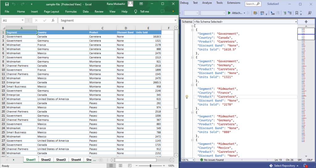 Change EXCEL to JSON and JSON to EXCEL in Node.js