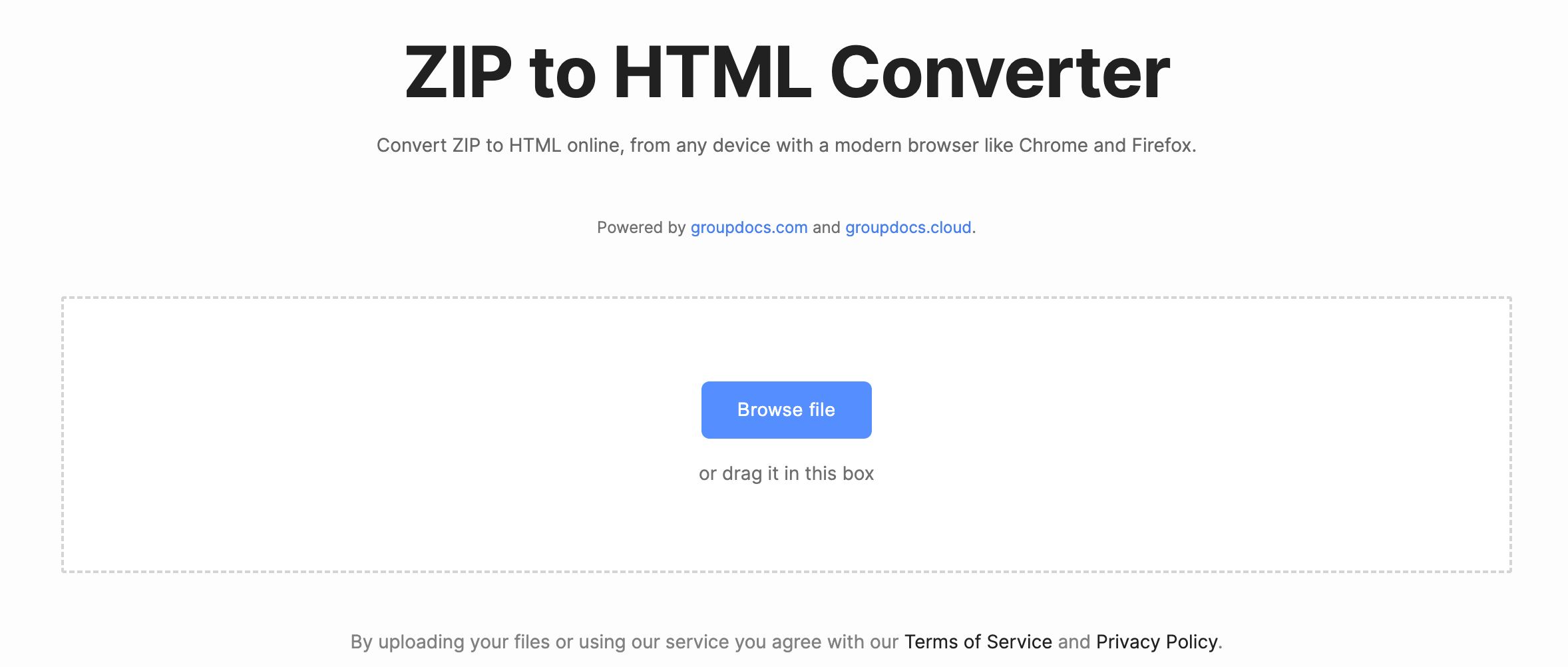 Convert ZIP to HTML in Node.js ZIP File Converter