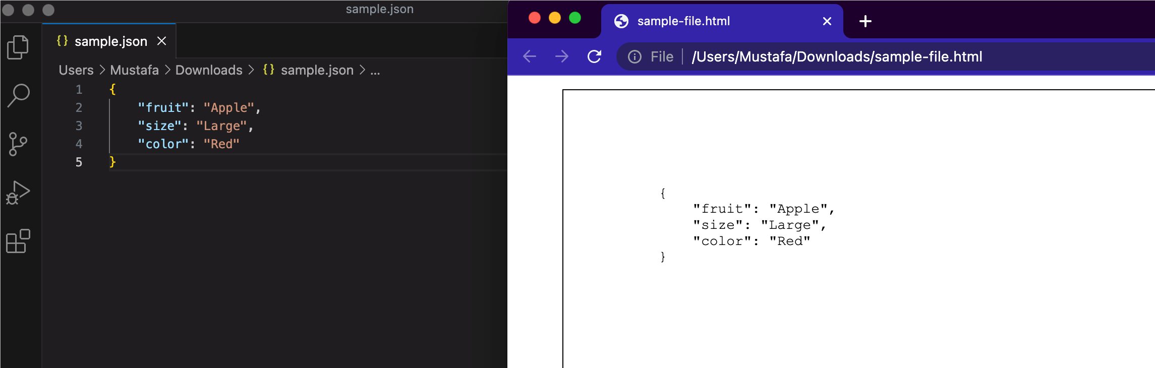 JSON コンバーターを使用して JSON を HTML に変換する