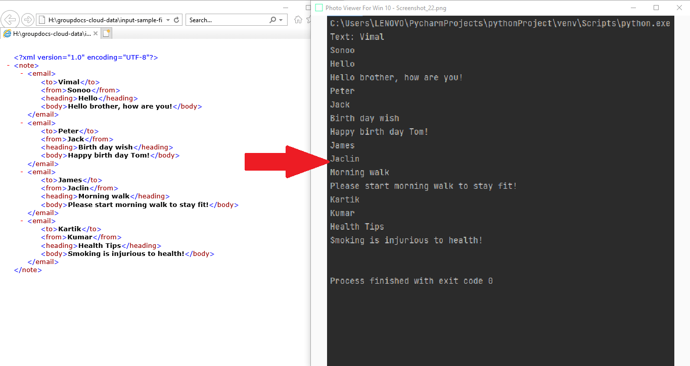 Python을 사용하여 XML 텍스트 추출 Python에서 XML 구문 분석