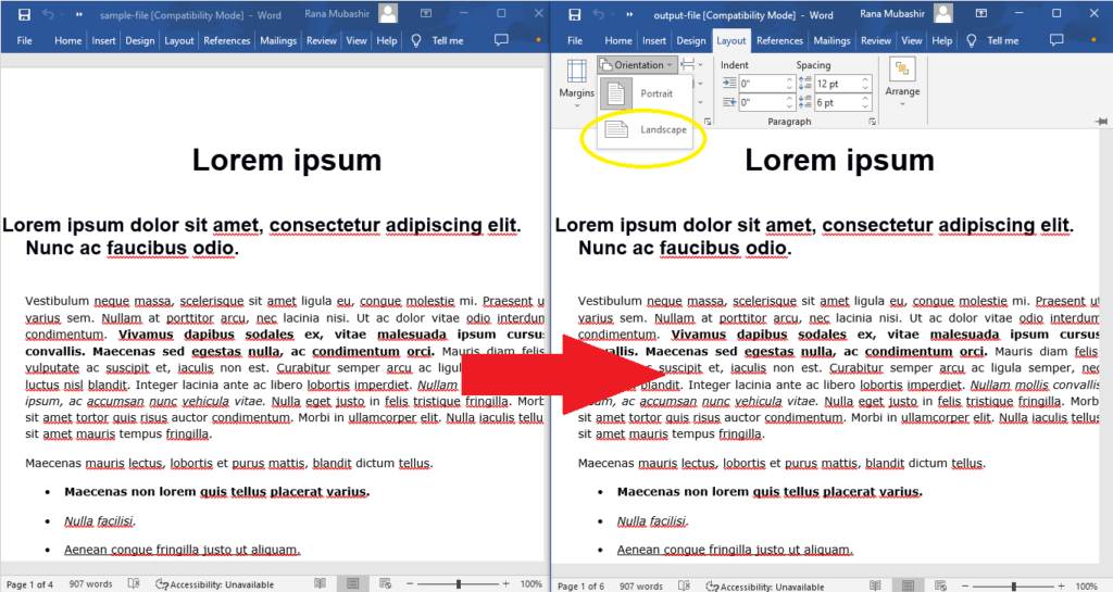 Change Page Orientation in Word Documents using Python