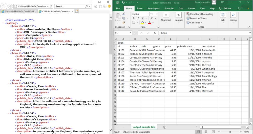Converter XML para CSV e CSV para XML em Python