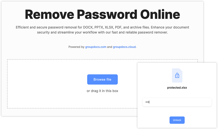 Remove Password Protection form Excel Files Unlock XLS/XLSX