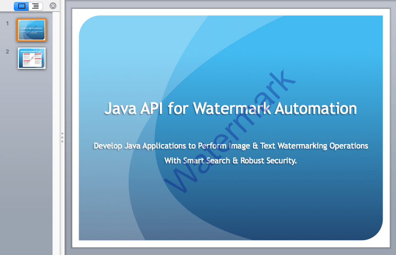 Add Watermark to Presentations in Java Text and Image Watermarks