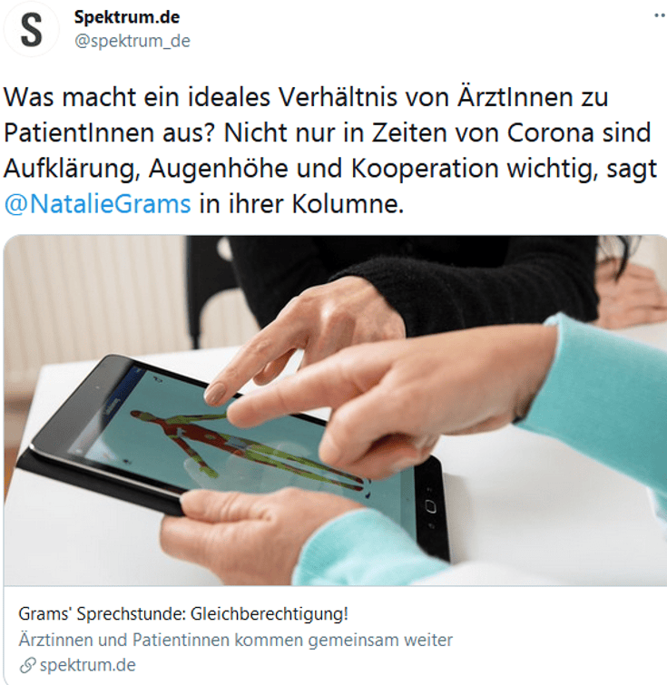 Grams‘ Sprechstunde Aufklärung, Augenhöhe und Kooperation zwischen