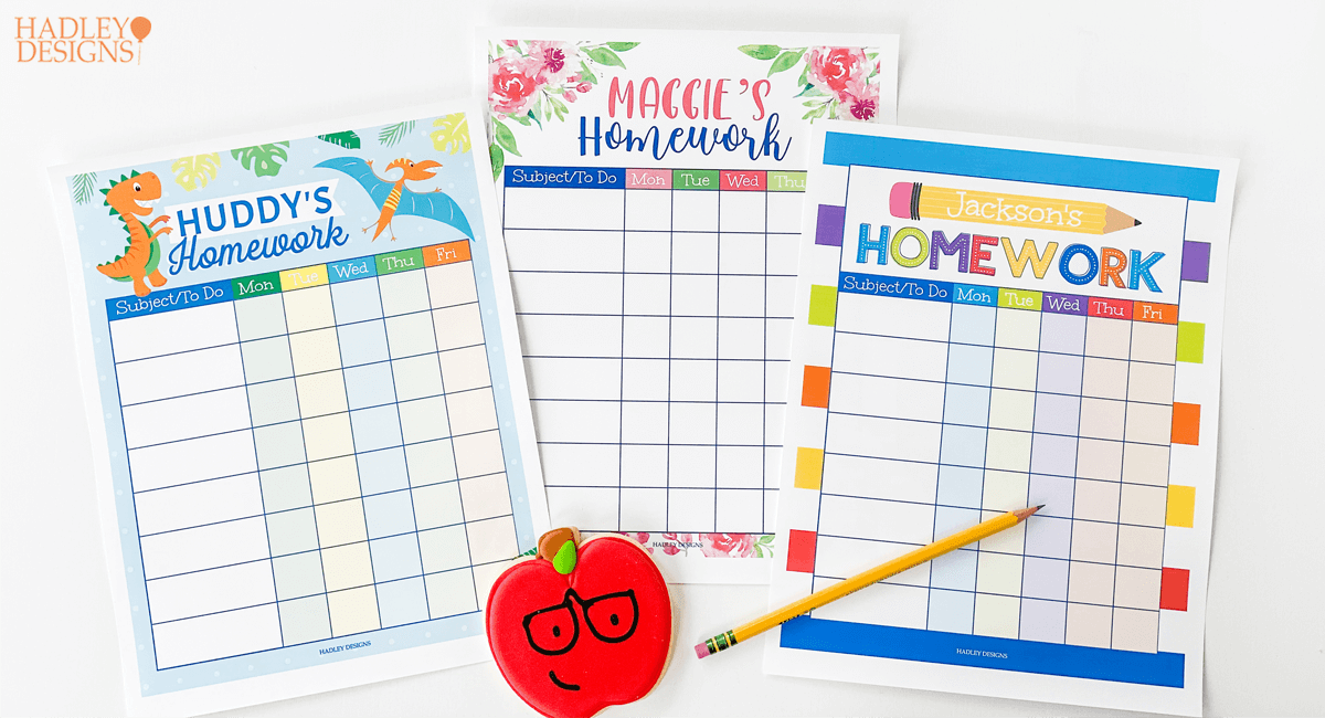 The Easiest Way to Keep Track of Homework Hadley Designs Party Blog