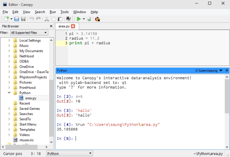 MemProgram dengan Python Menggunakan Enthought Canopy Hanan