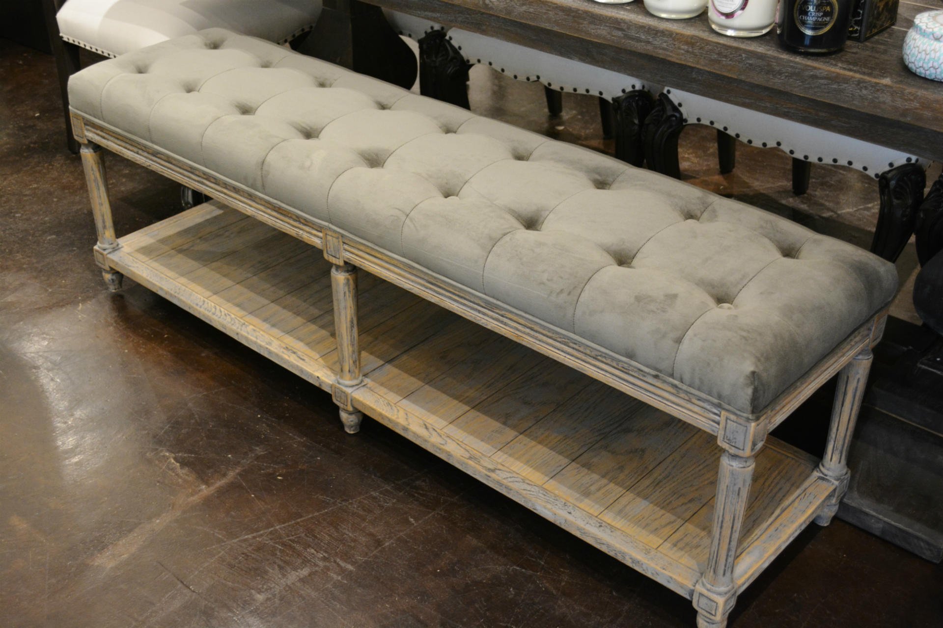 What's New Wednesday Velvet Tufted Bench Heather Scott Home & Design