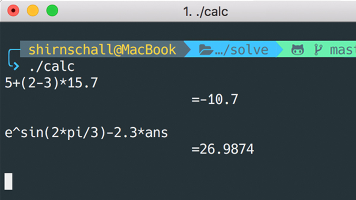 Programming an advanced C++ calculator