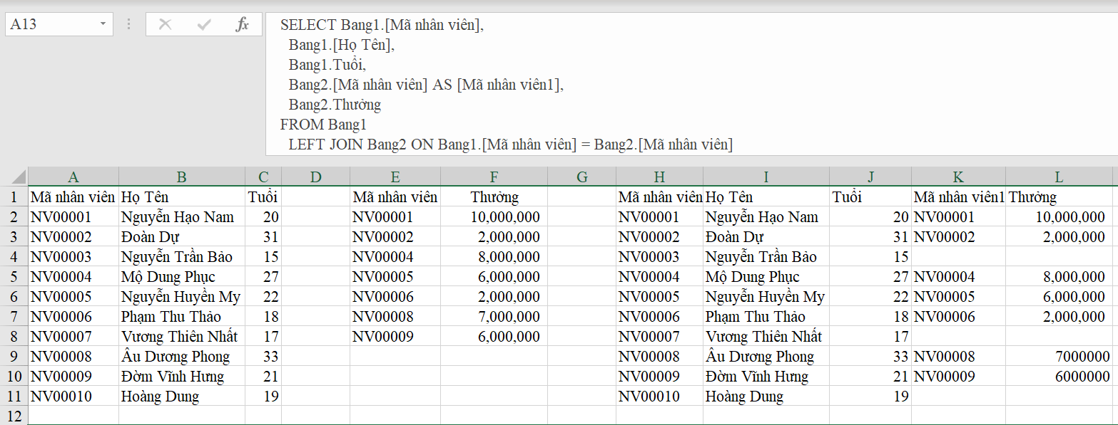 2table Left Join I Wish Excel Riset