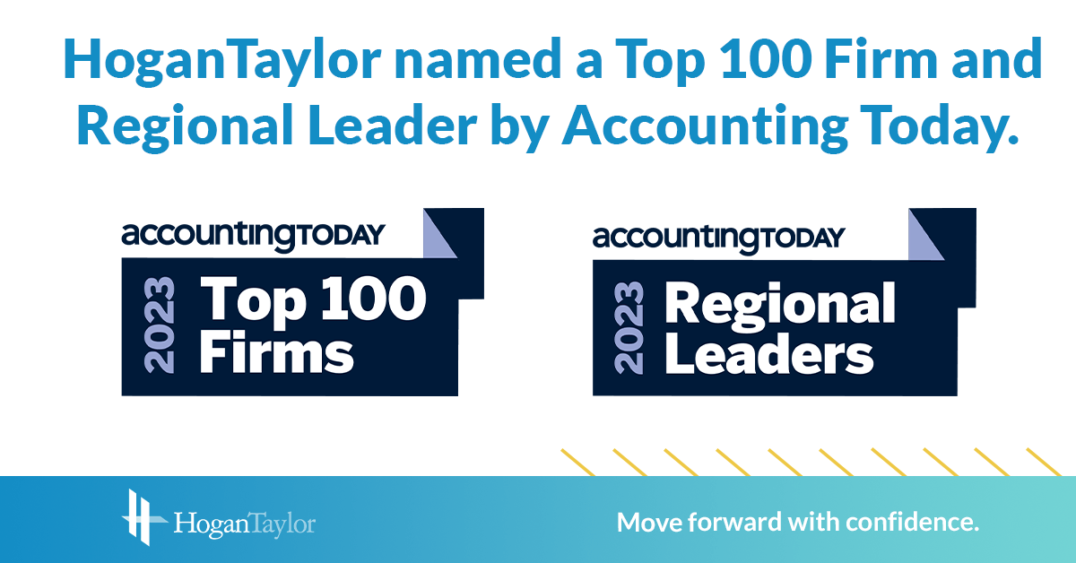 HoganTaylor Recognized as Top 100 Firm by Accounting Today