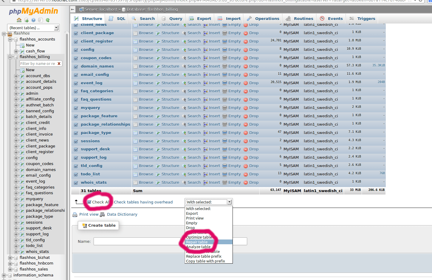 How to Check and Repair a Database