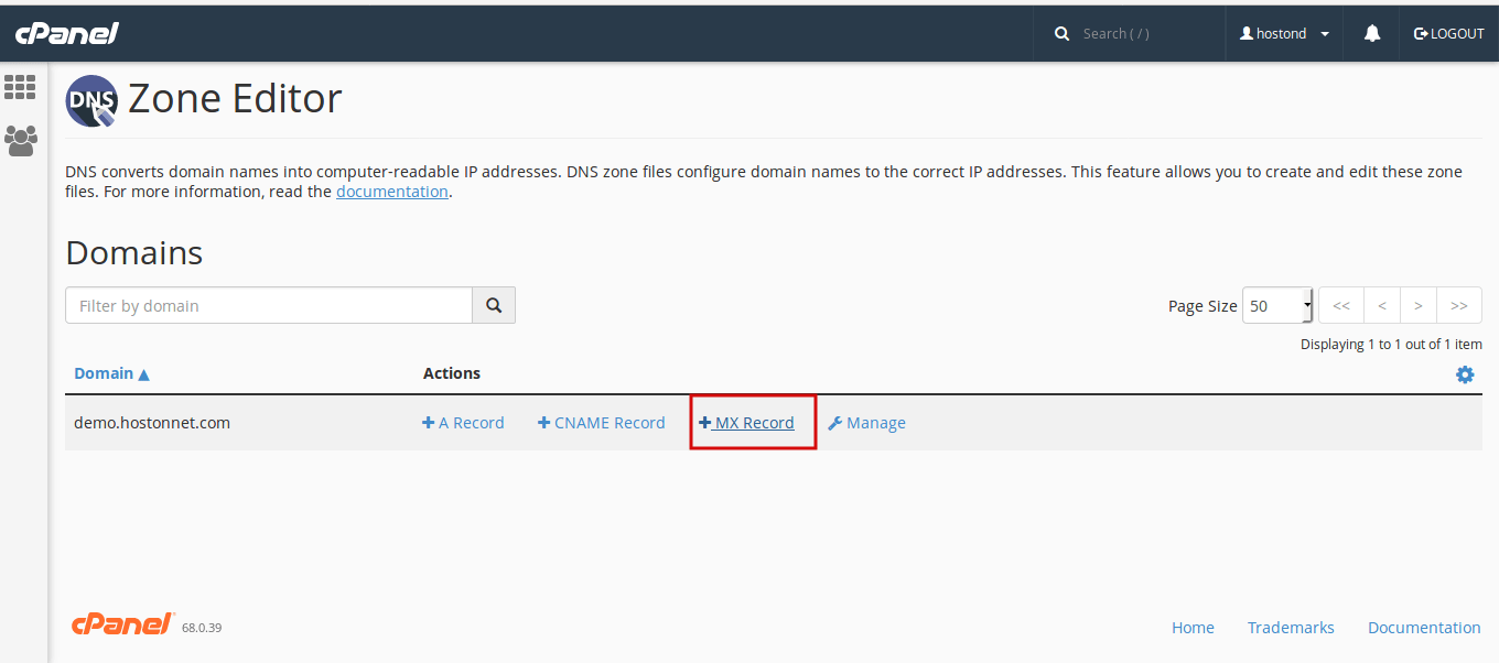 How to add a MX Record in cPanel using DNS Zone Editor