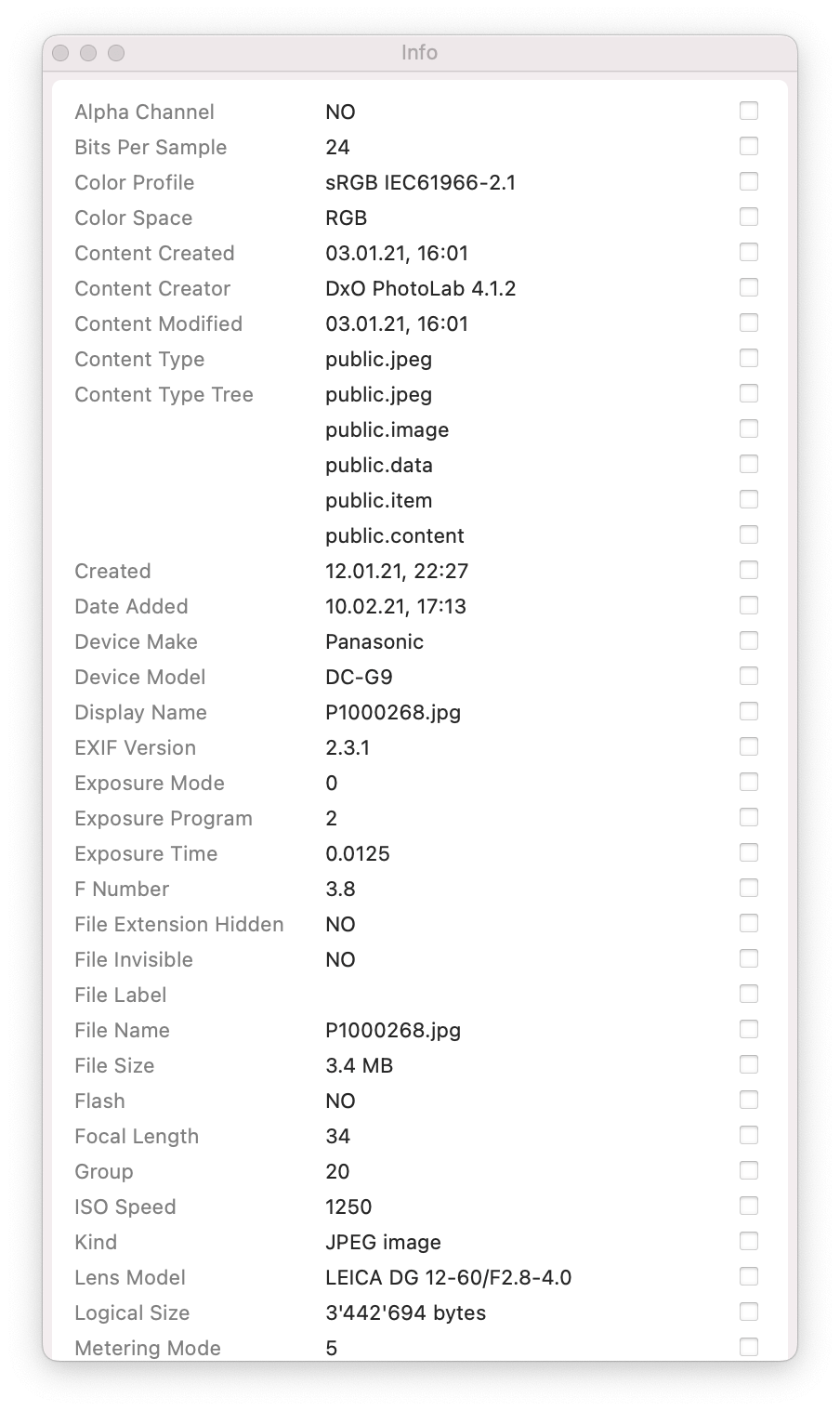 Working With the File Info Pane