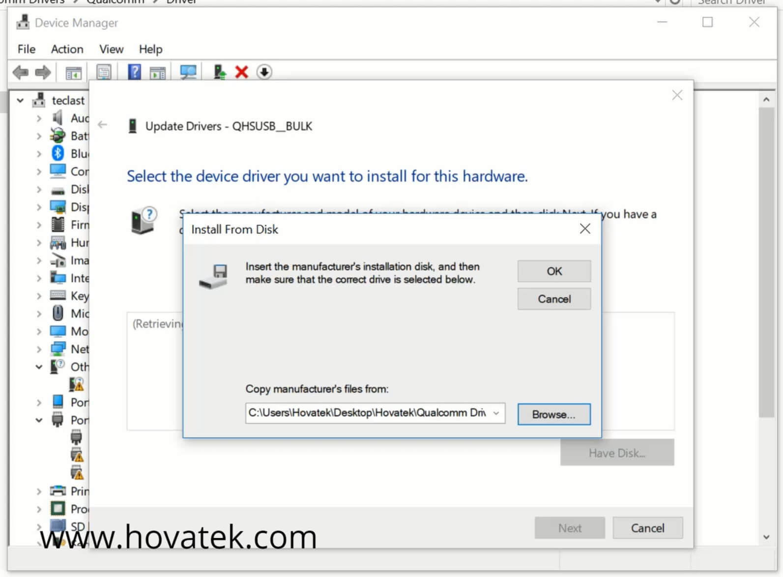 How to install USB drivers on a Windows PC