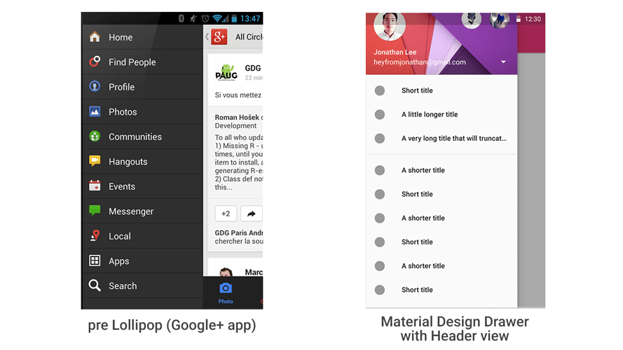 Navigation Drawer with Design Support Library in Android