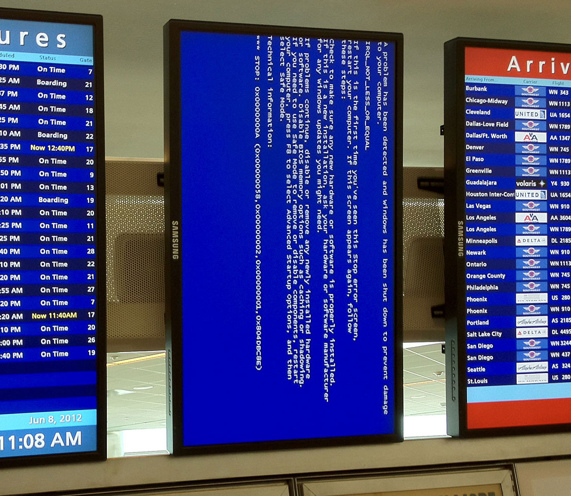 Digital signage и синие экраны смерти
