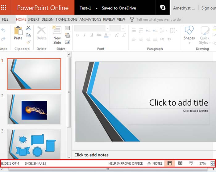 Status Bar in PowerPoint for the 