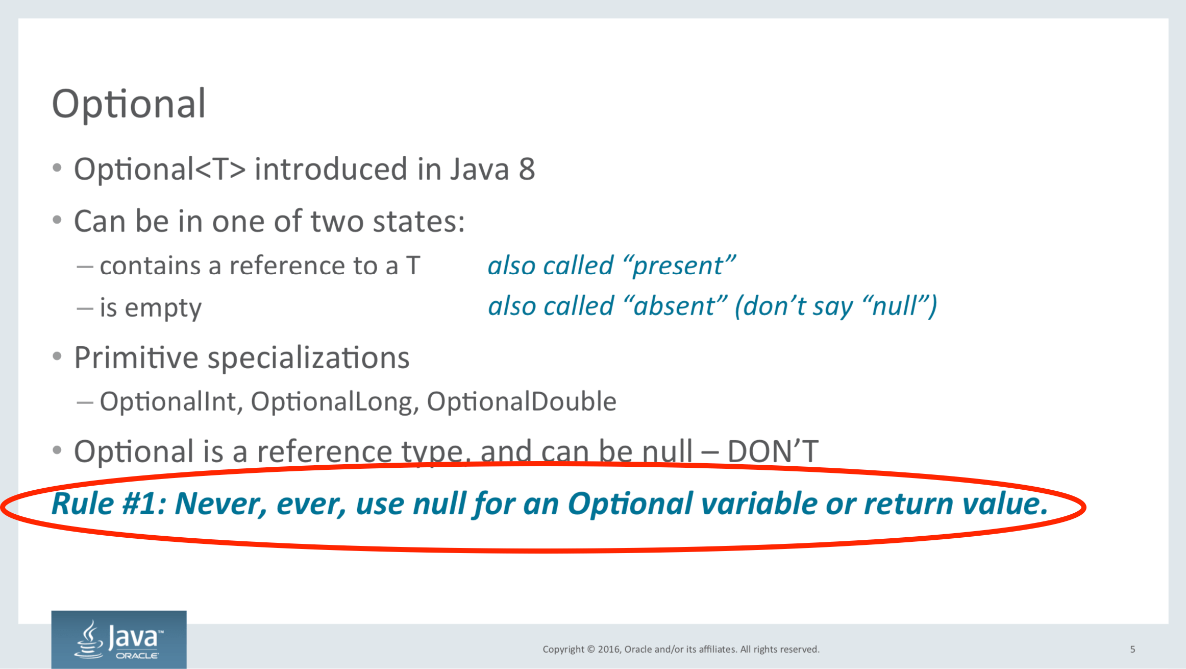 Misusing Java’s Optional type That which inspires awe