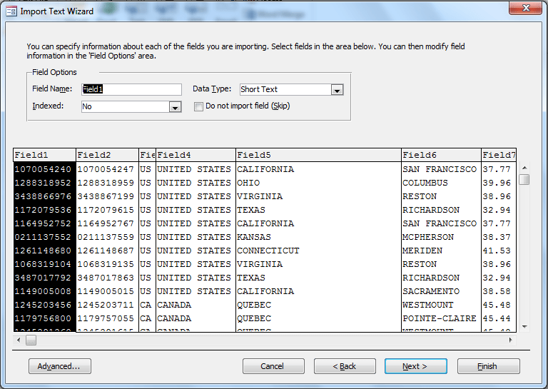 How to import CSV into Microsoft Access database?
