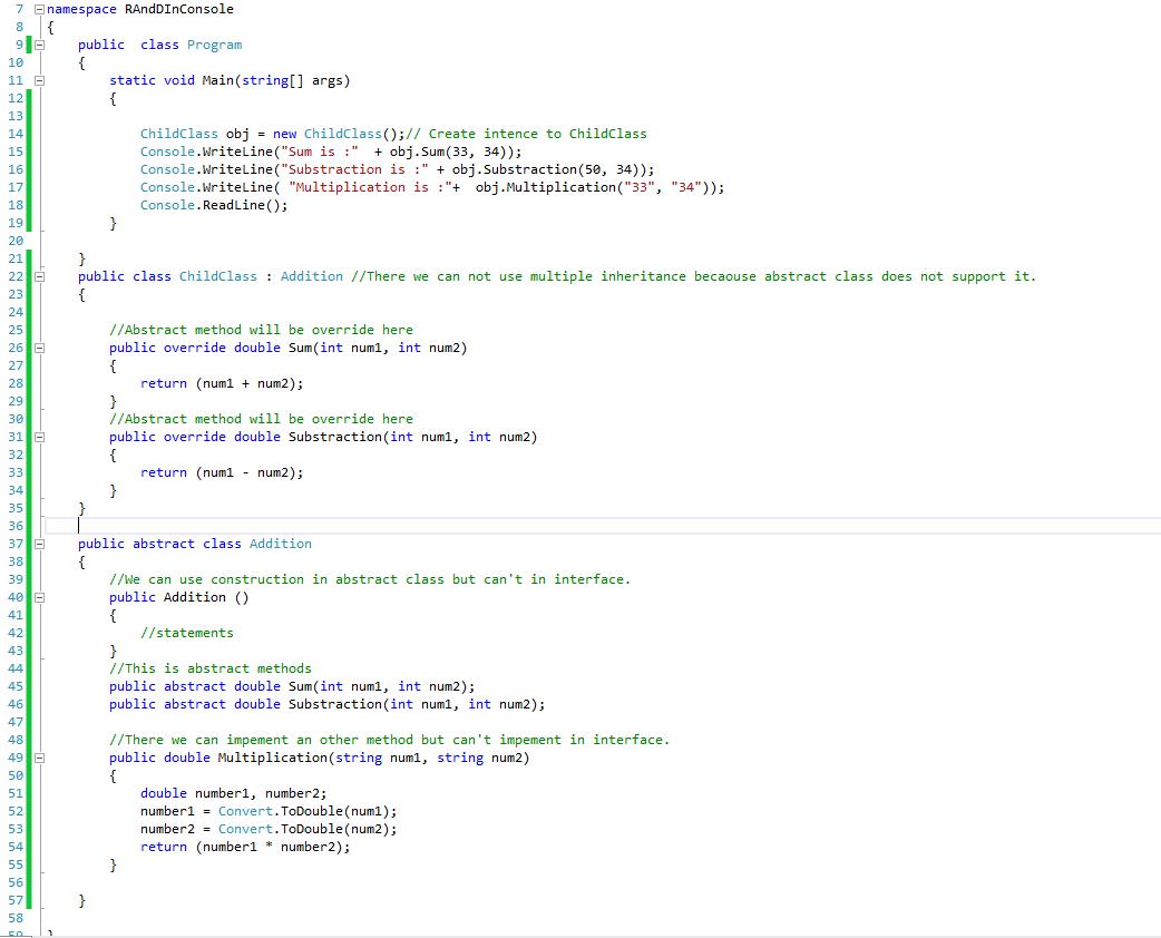 Difference between Interface and Abstract class in oops with example in