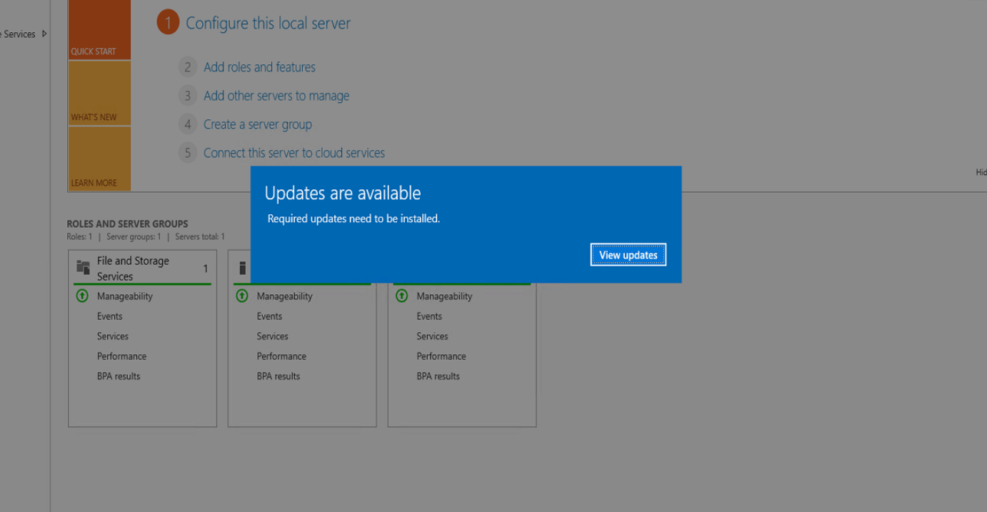 Windows Server 2016 Disable Updates Are Available Popup James