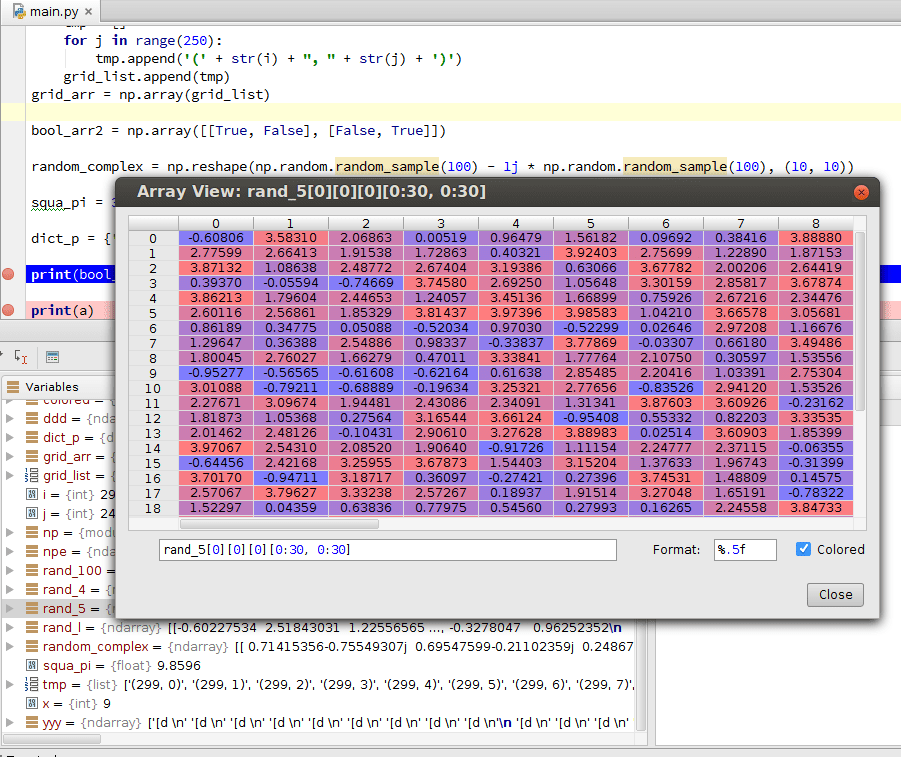 Third PyCharm 4 EAP NumPy array viewer, IPython notebook improvements