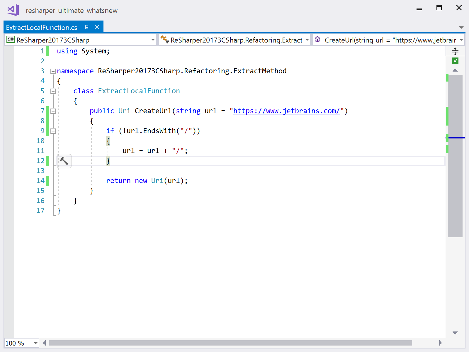 ReSharper's Extract Method refactoring with better C 6 and C 7
