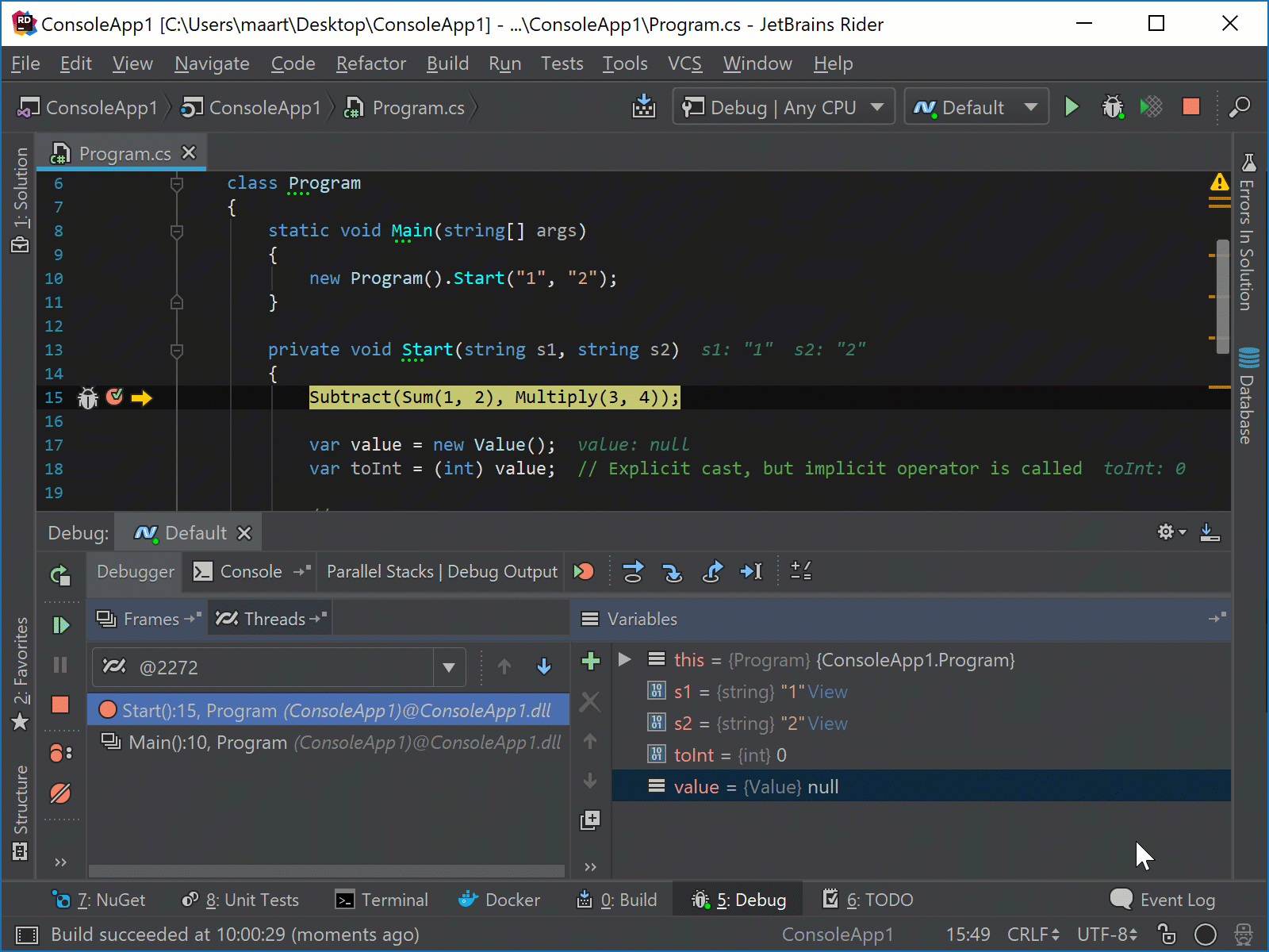 Exception popup, improved Smart Step Into, symbol servers, and more