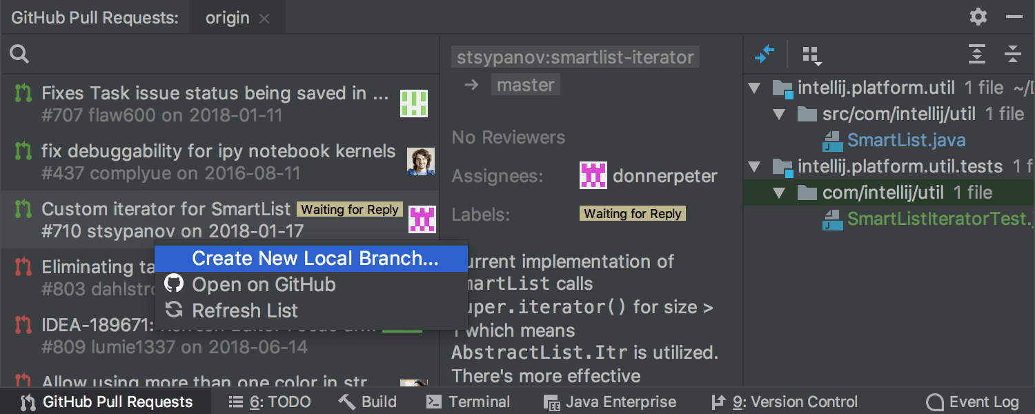 GoLand 2018.3 EAP 4 Mozilla RR, extended code completion, GitHub Pull