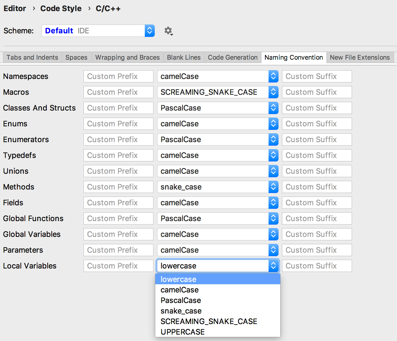 CLion 2019.1 EAP naming conventions The CLion Blog