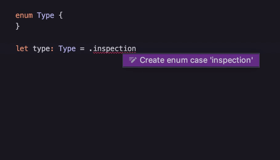 New AppCode 2019.2 EAP create an enum case from usage in Swift The