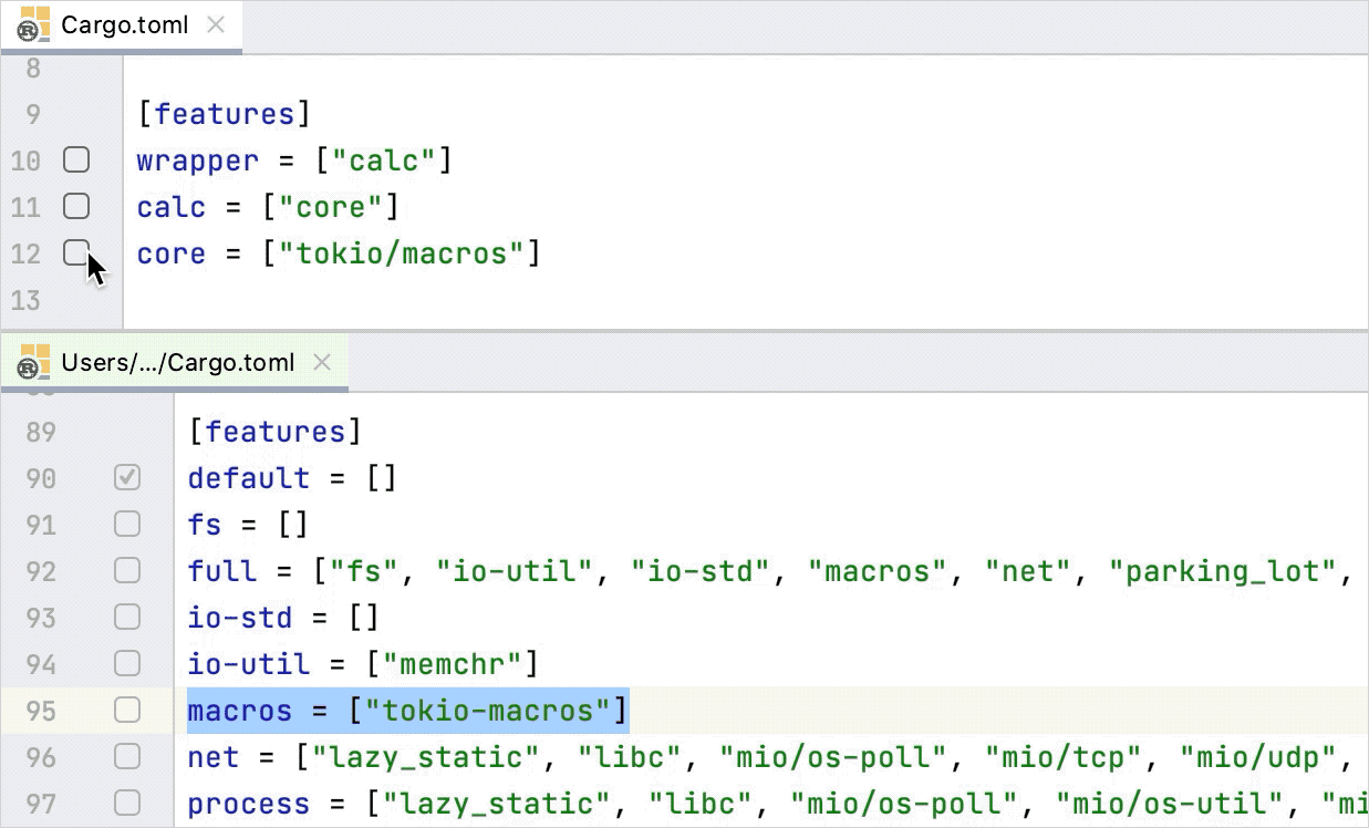 IntelliJ Rust New Functionality for Cargo Features The CLion Blog