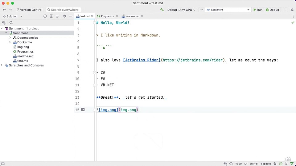 Editing Markdown with Rider The Tools Blog