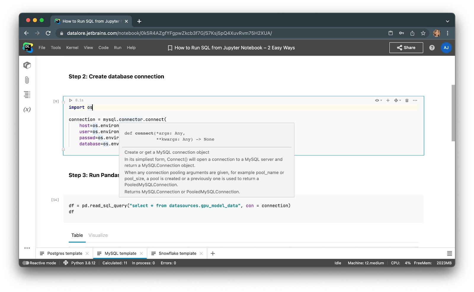 How to Run SQL from Jupyter Notebook Two Easy Ways The Datalore Blog