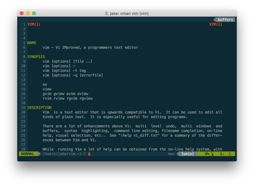 Vim as a Man Page Viewer Jake Zimmerman
