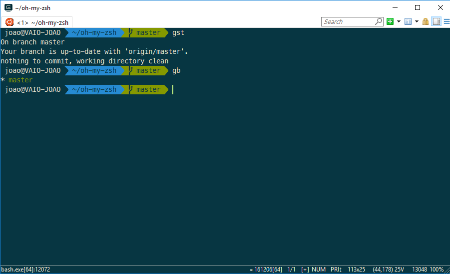 Setting up Windows Subsystem for Linux with zsh + ohmyzsh + ConEmu