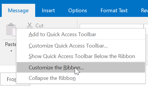 How to Create a Custom Outlook Ribbon Button to Cc Yourself Before